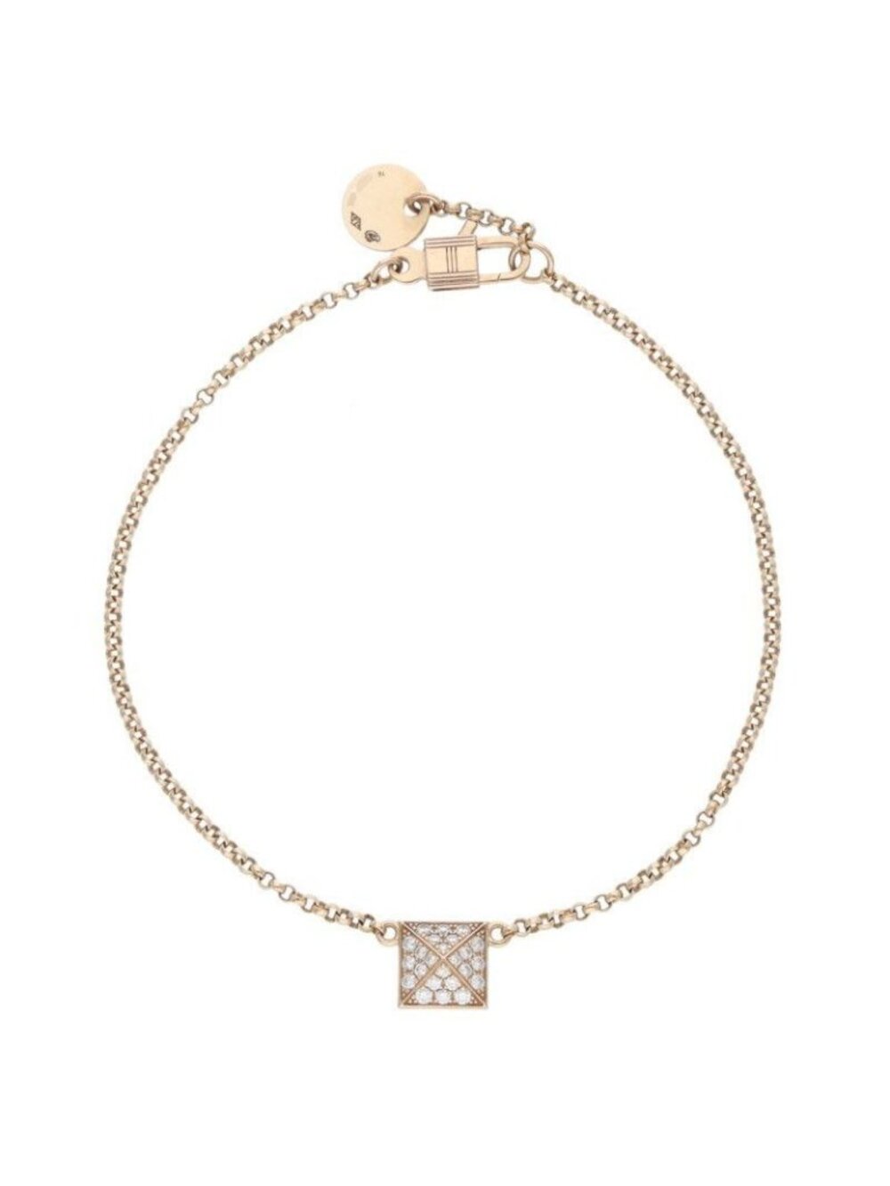 Hermes Clou de H 18k Pink Gold Diamond Bracelet 16